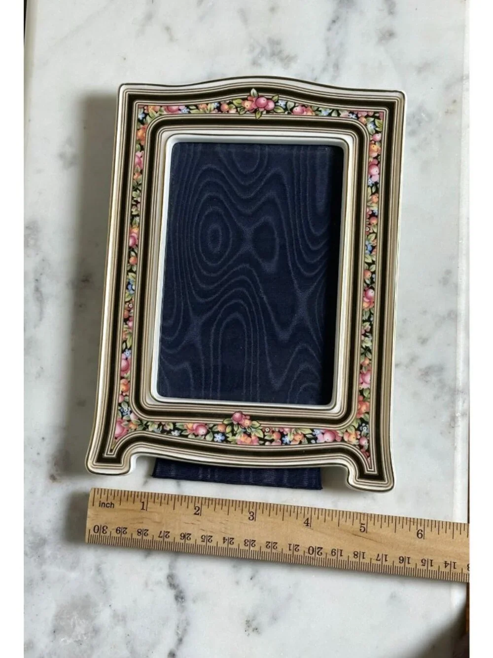 Vintage Floral 4x5 Picture Frame | Cottagecore Tabletop Photo Frame | Pink Flowe